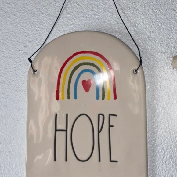 Rainbow Heart Hope Rae Dunn Wall Hanging - Picture 2 of 2